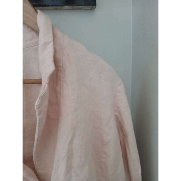 J. Jill Love Linen 100% Linen Blazer Jacket Size XL Pink Classic Minimalist - Picture 3 of 9